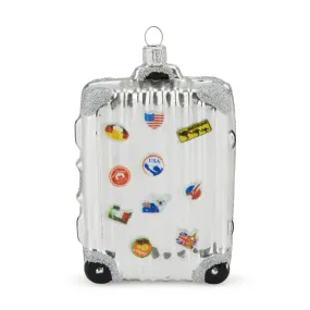 NYC Suitcase Glass Holiday Ornament