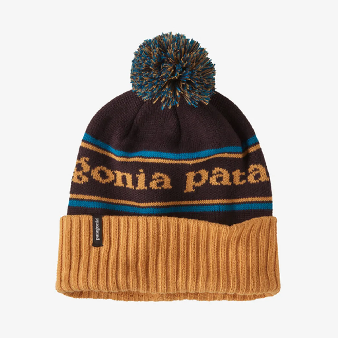 Patagonia Powder Town Beanie: Park Stripe: Dried Mango