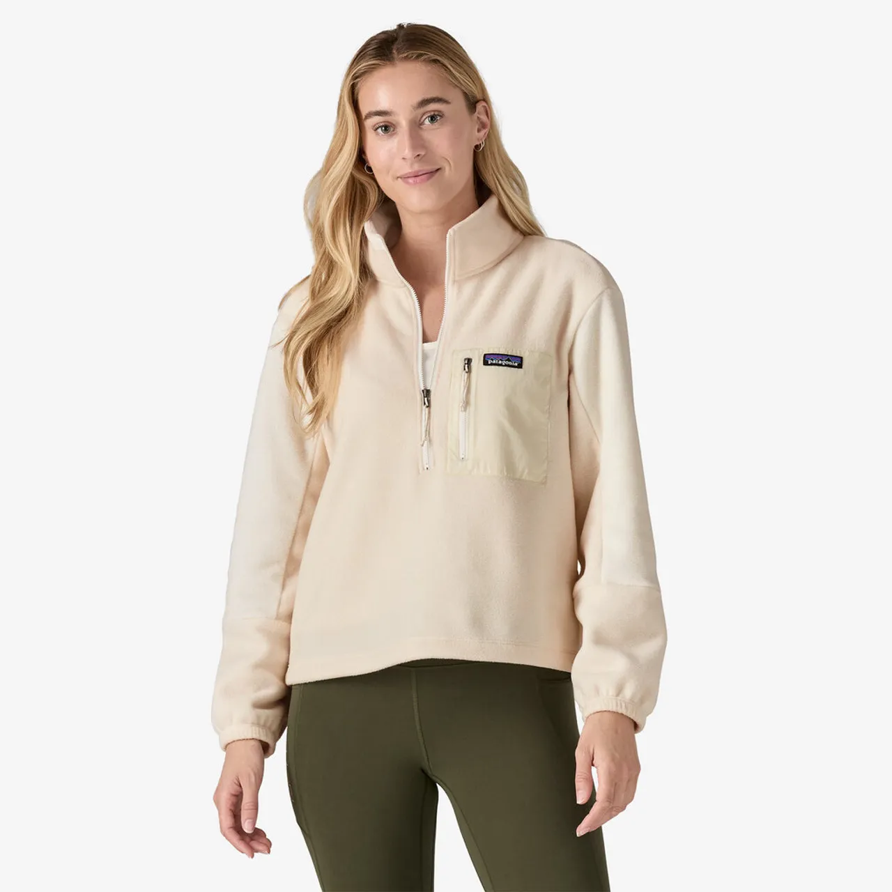 Patagonia Women's Microdini 1/2-Zip Fleece Pullover: Natural