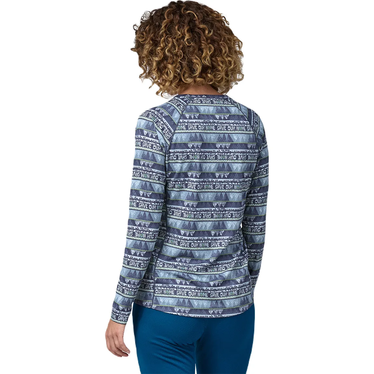 Patagonia Women's Home-Dolomite Blue Capilene Midweight Crew