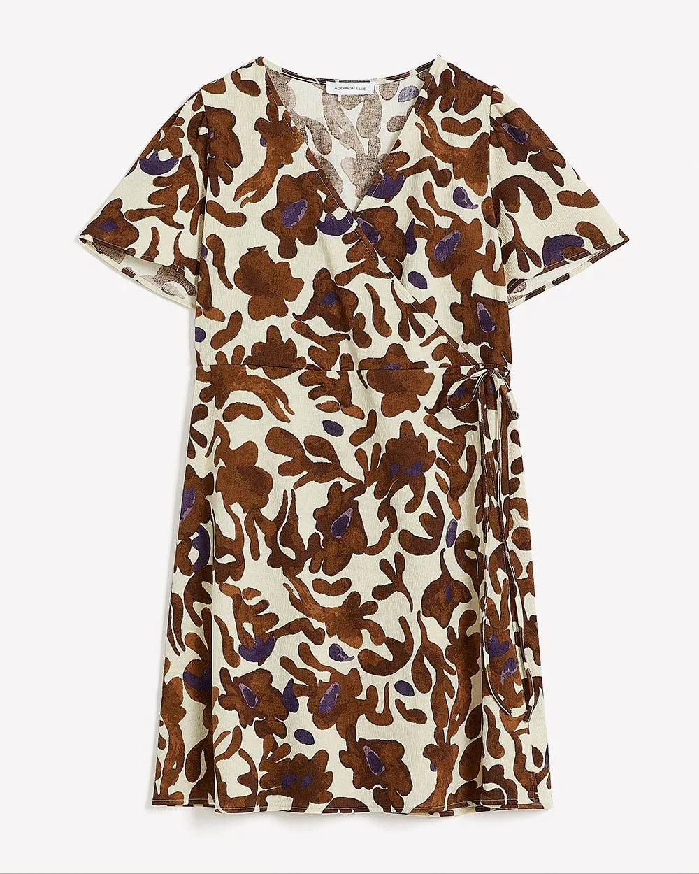 Printed Fit and Flare Wrap Dress - Addition Elle