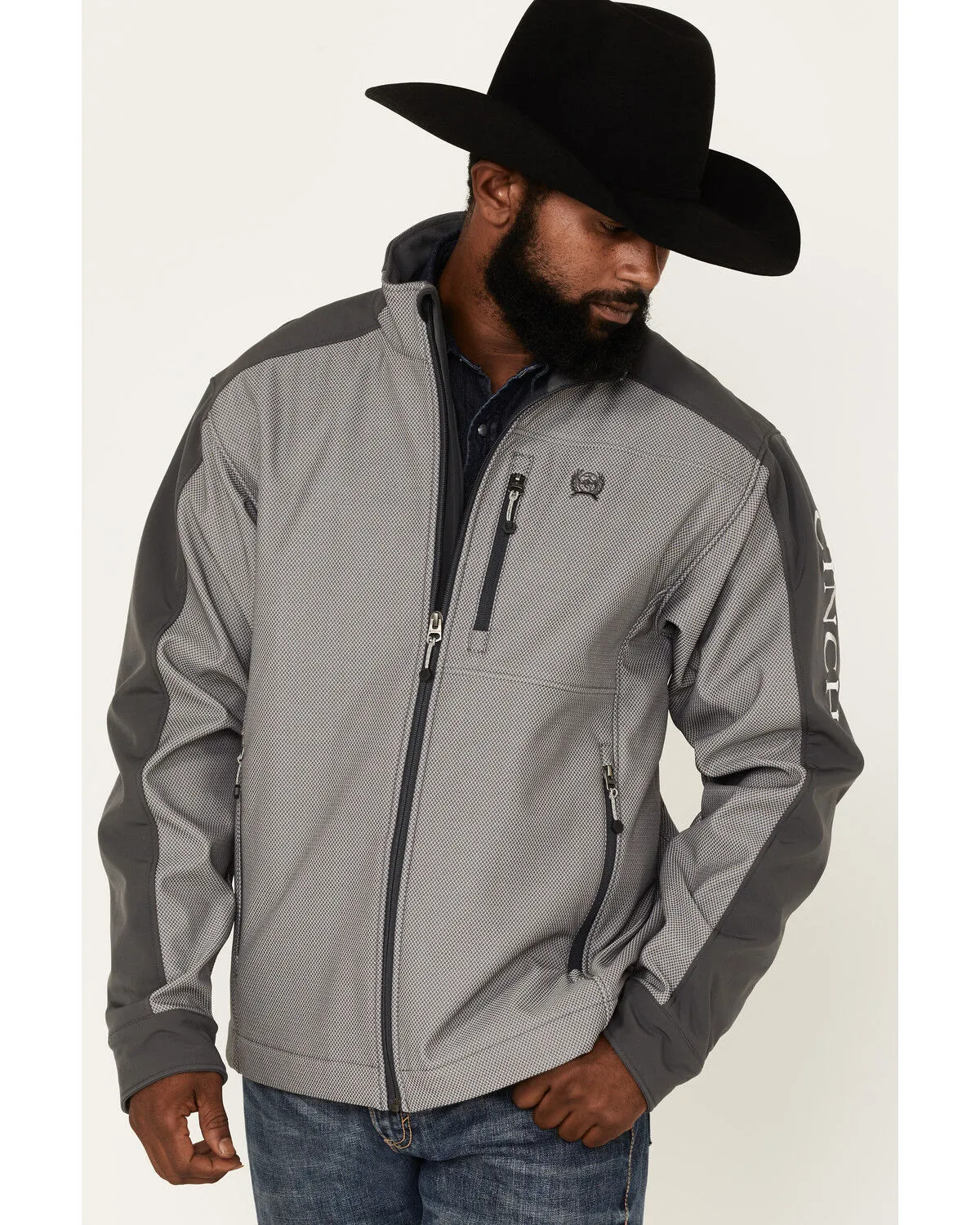 Product Name:  Cinch Men's Textured Logo Concealed Carry Softshell Jacket