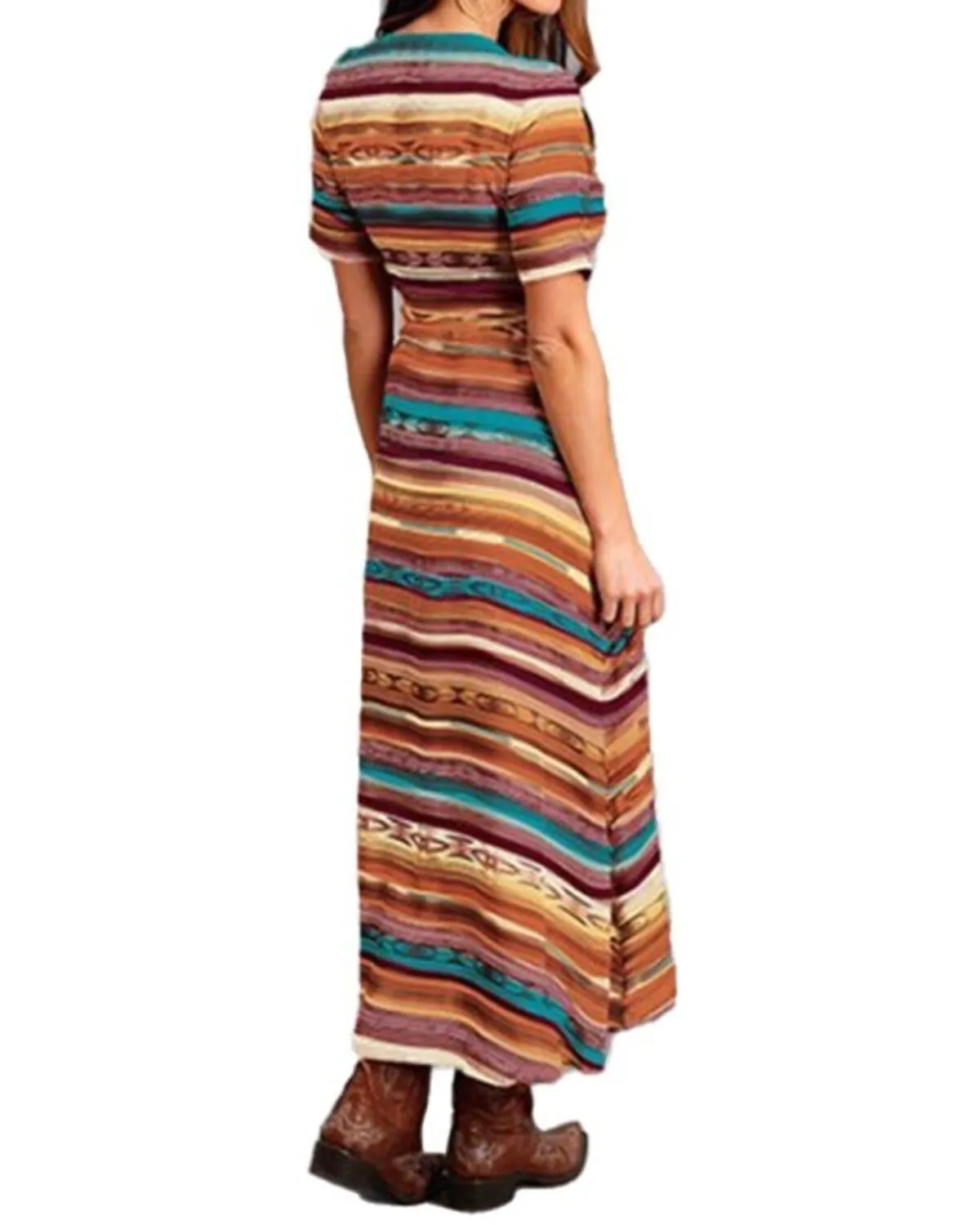 Product Name:  Stetson Women's Sunset Serape Short Sleeve Midi Wrap Dress