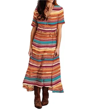 Product Name:  Stetson Women's Sunset Serape Short Sleeve Midi Wrap Dress