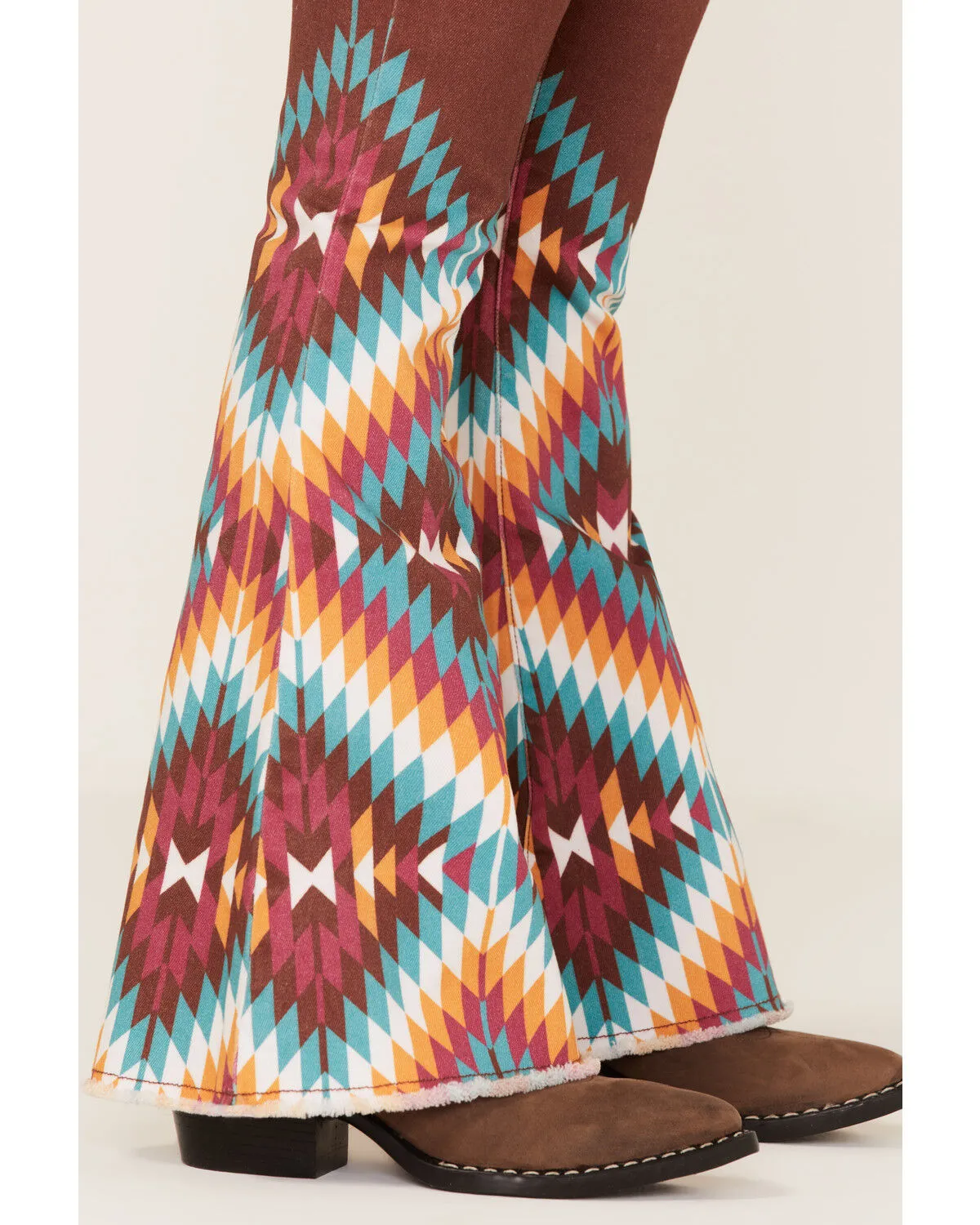 Ranch Dress'n Girls' Dakota Southwestern Print Mid Rise Super Flare Jeans