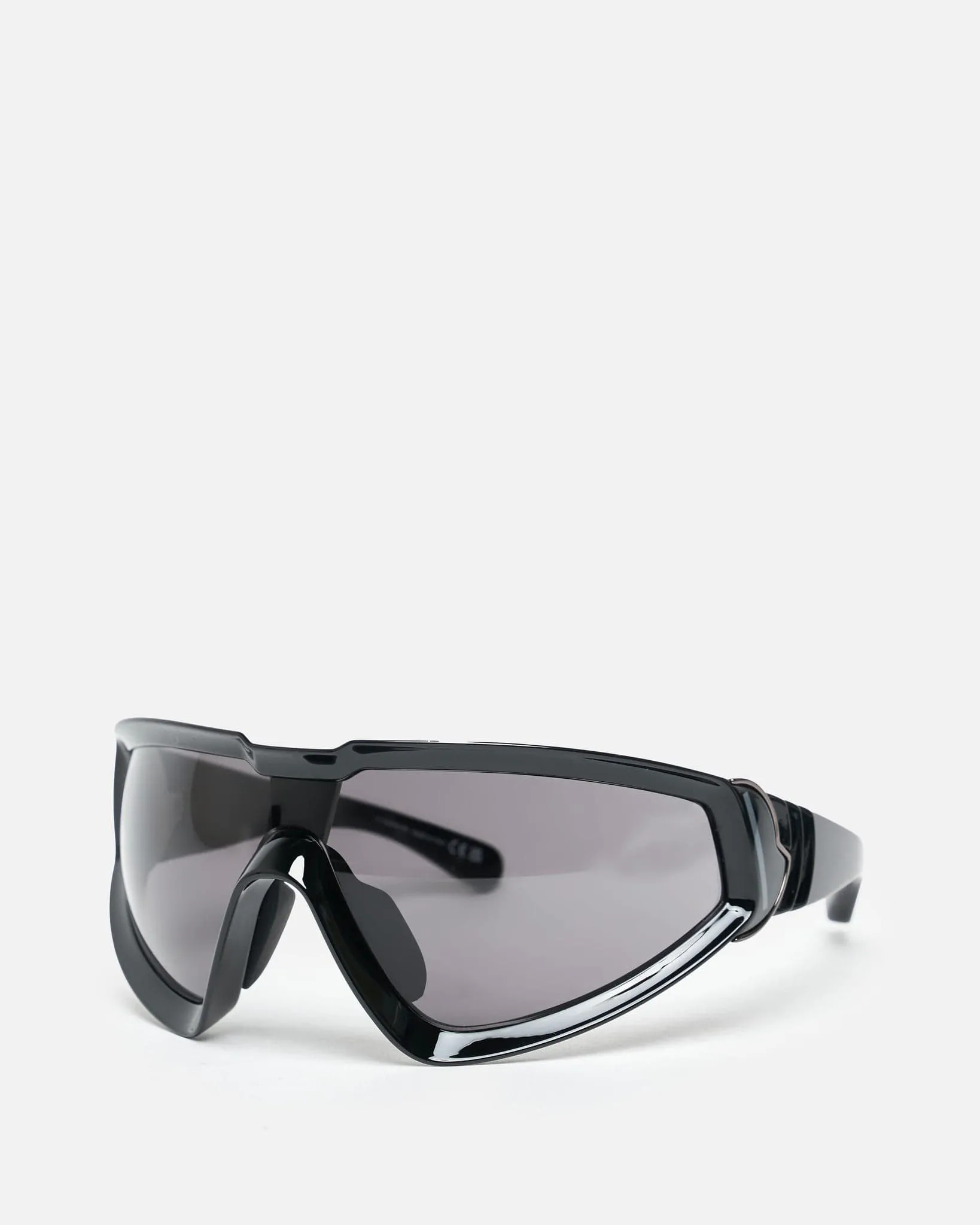 Rick Owens Moncler Sunglasses Shiny Wrapid in Black