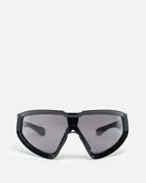 Rick Owens Moncler Sunglasses Shiny Wrapid in Black