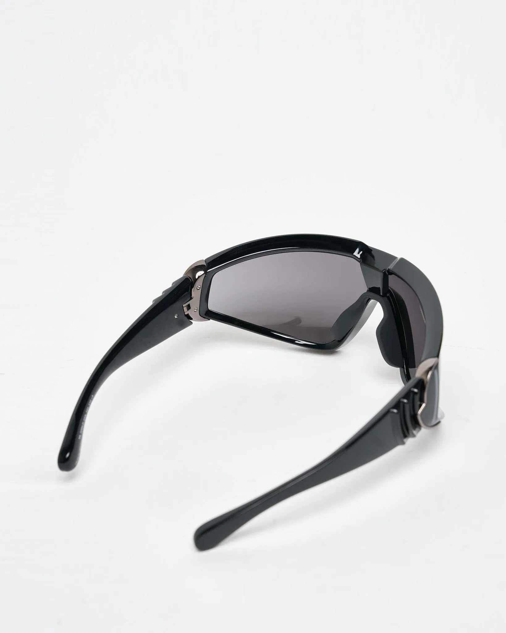 Rick Owens Moncler Sunglasses Shiny Wrapid in Black