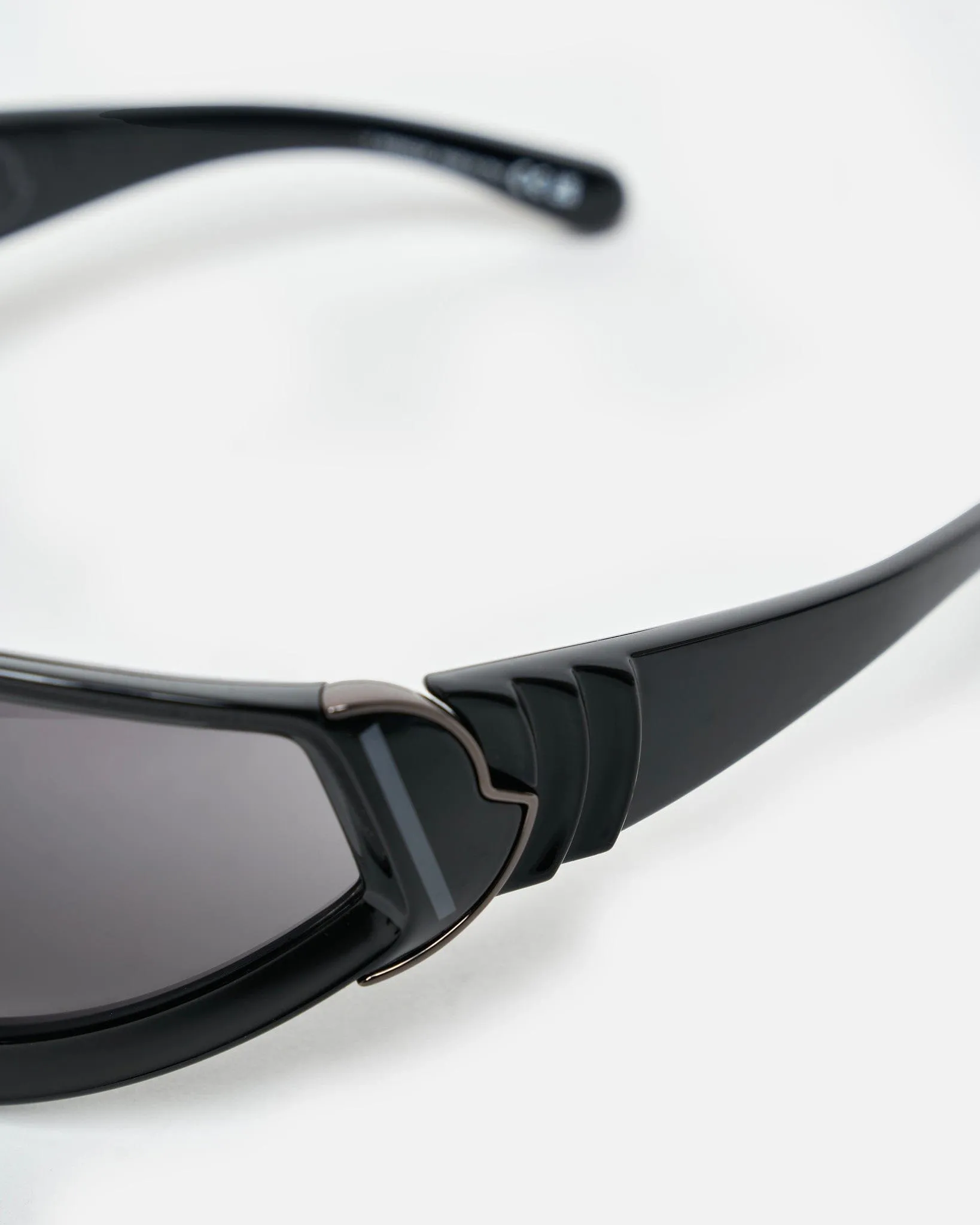 Rick Owens Moncler Sunglasses Shiny Wrapid in Black