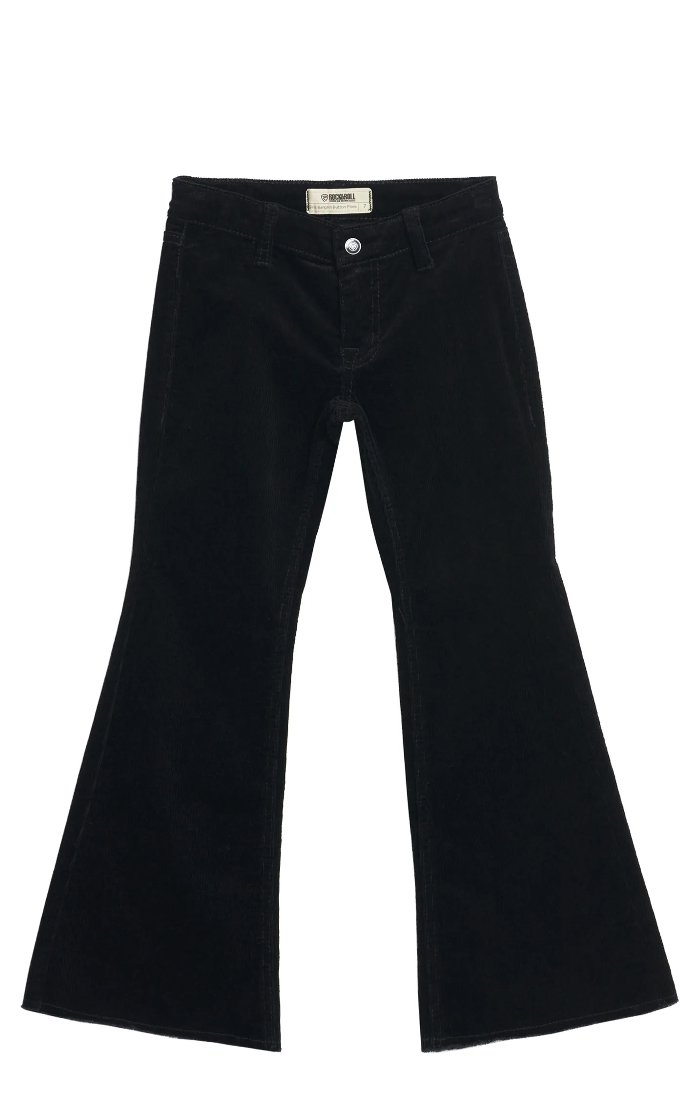 Rock & Roll Denim Girl's Black Corduroy Flare Leg Jeans