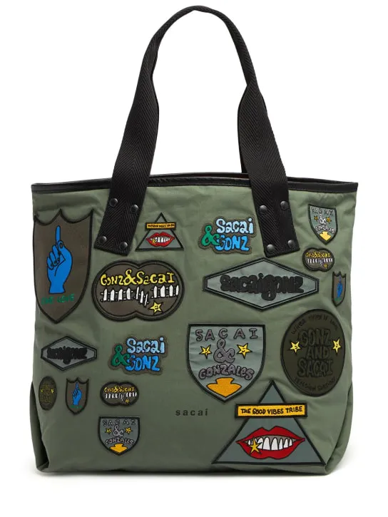 Sacai   Sacai Gonz X large multi-patch tote 