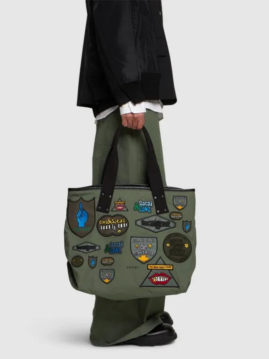 Sacai   Sacai Gonz X large multi-patch tote 