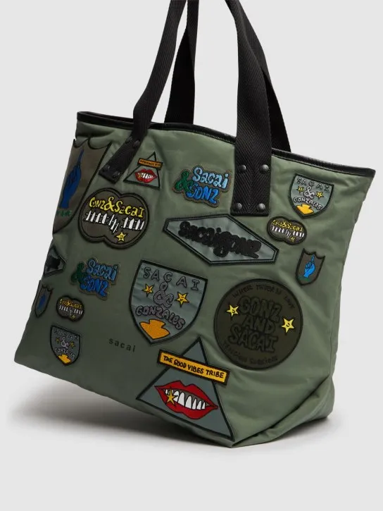 Sacai   Sacai Gonz X large multi-patch tote 