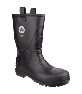 Safety unisex fs90 waterproof pull on safety rigger boot black Amblers