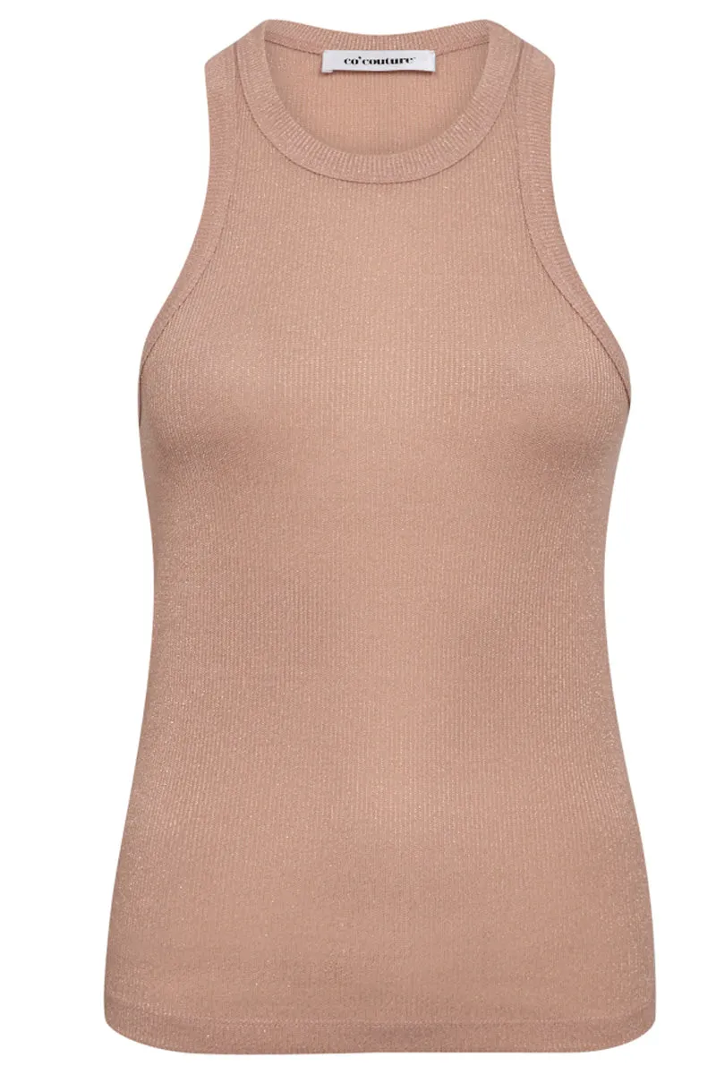 SaharaCC Glitter Tank | Nude | Tank Top fra Co'couture