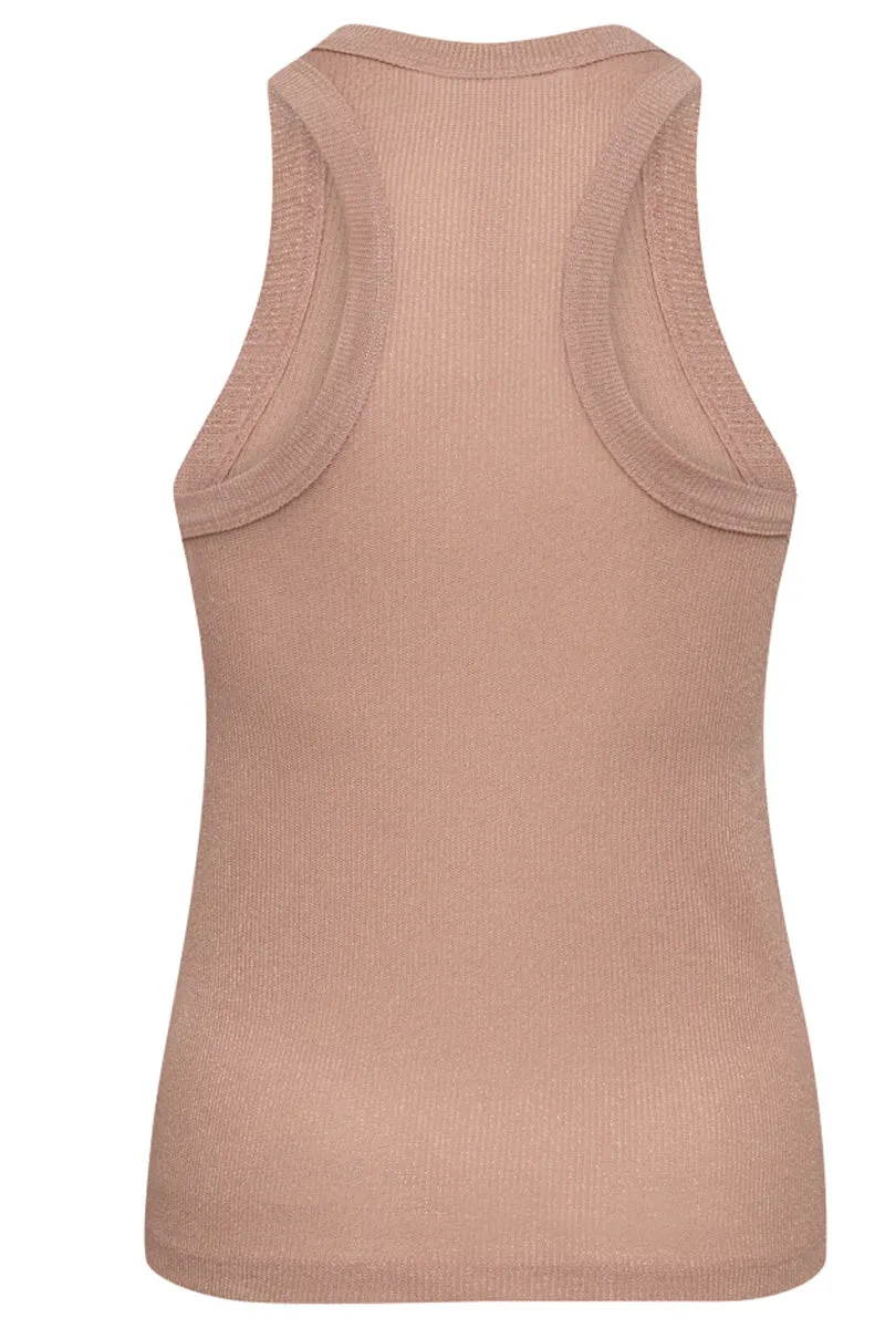 SaharaCC Glitter Tank | Nude | Tank Top fra Co'couture