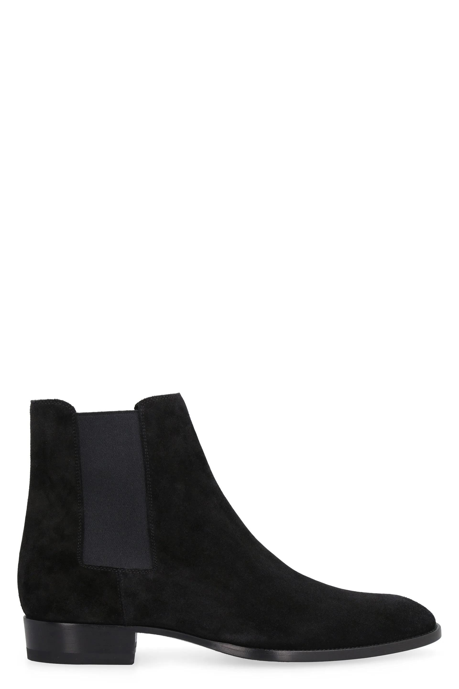 SAINT LAURENT Classic Wyatt 30 Black Suede Ankle Boot