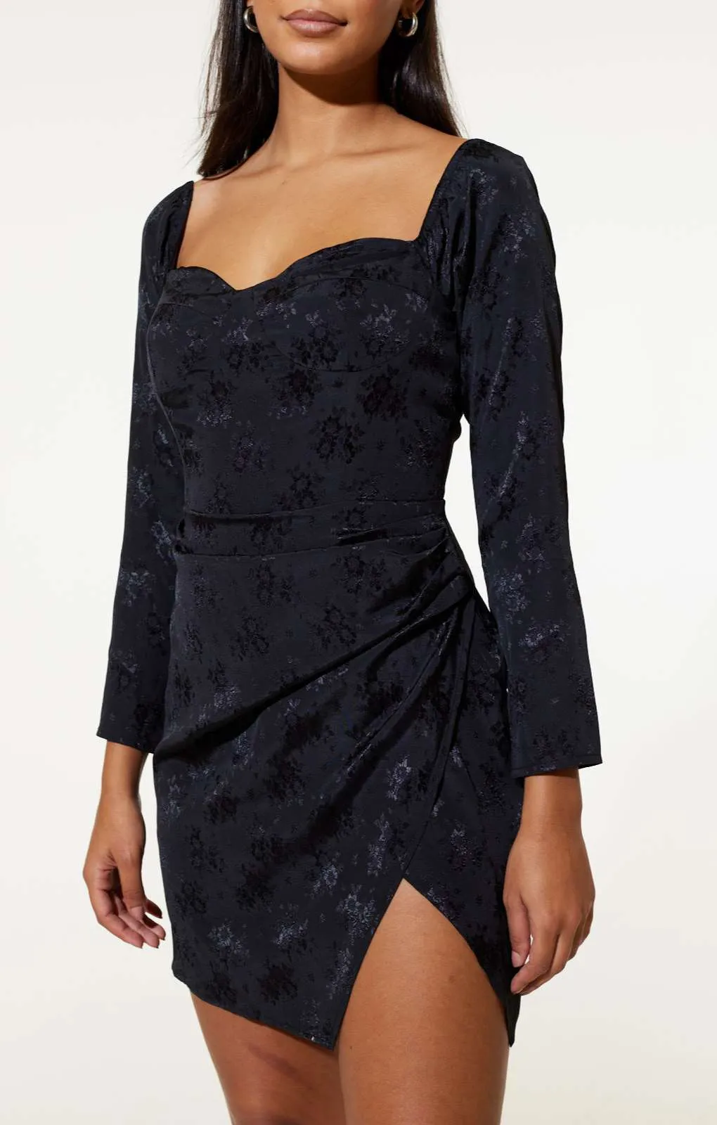 Samsara Lucia Black Mini Wrap Dress