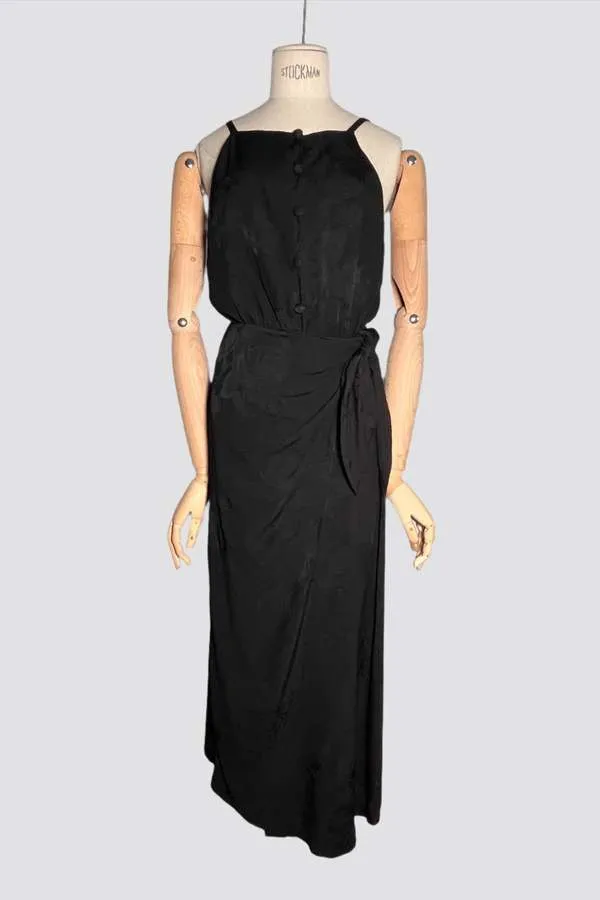 Sarong Wrap Dress - Black Pattern