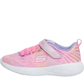 SKECHERS Junior Girls Go Run 500 Shimmer Speeder Trainers Light Pink/Multi