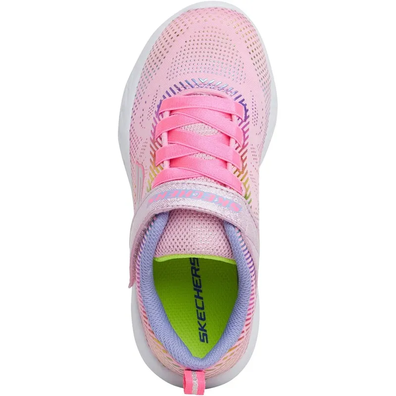 SKECHERS Junior Girls Go Run 500 Shimmer Speeder Trainers Light Pink/Multi