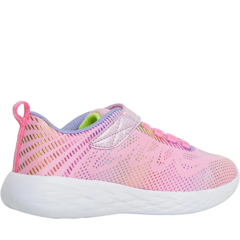 SKECHERS Junior Girls Go Run 500 Shimmer Speeder Trainers Light Pink/Multi