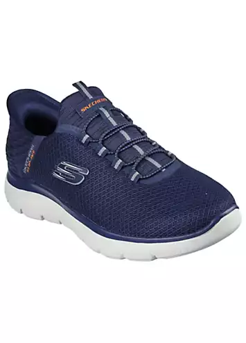 Skechers Mens Navy Mesh Hands Free Slip-Ins Summits High Range Trainers