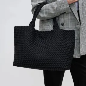 Sky's the Limit- Large Woven Neoprene Tote Black