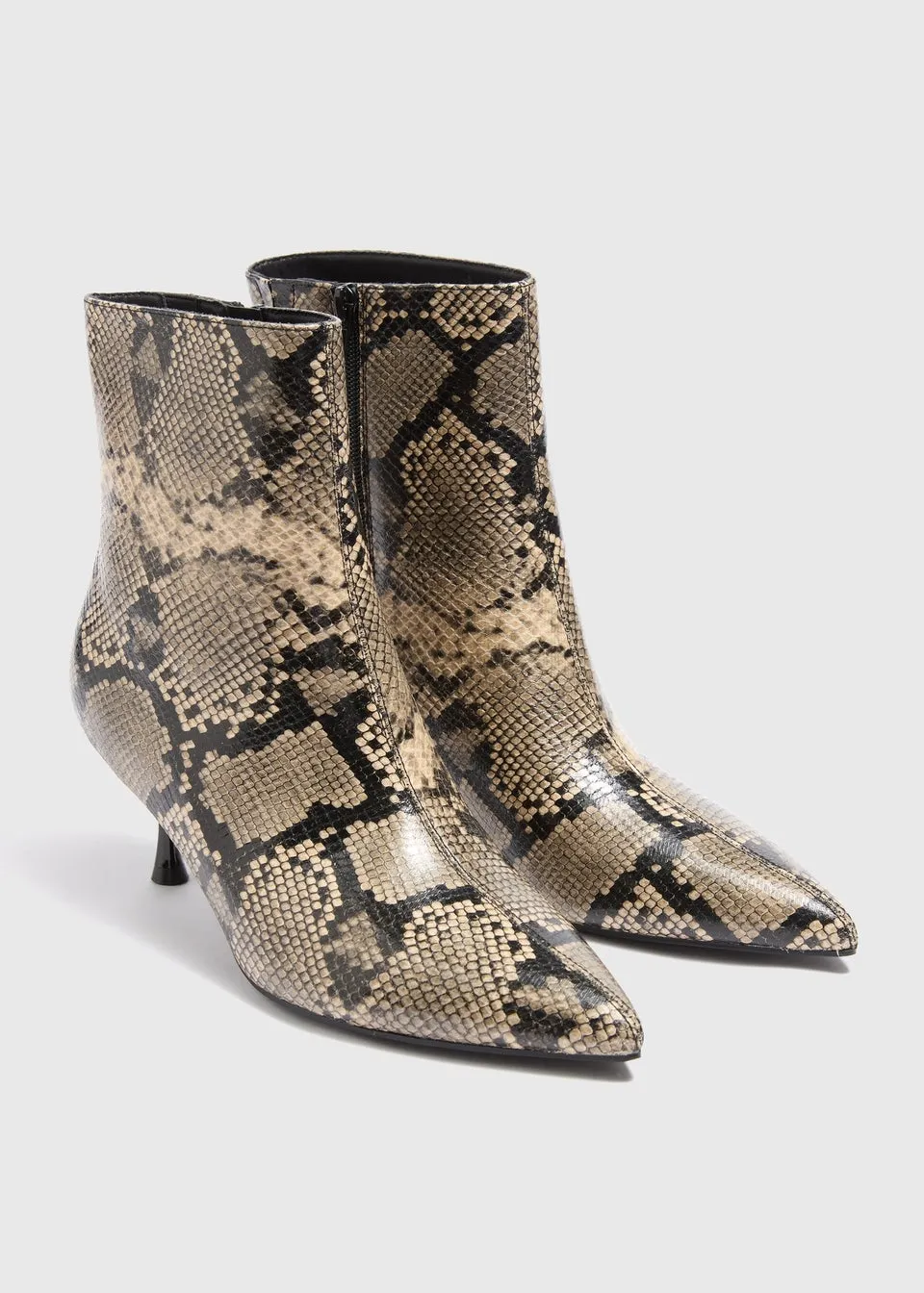 Snake Point Heeled Ankle Boot