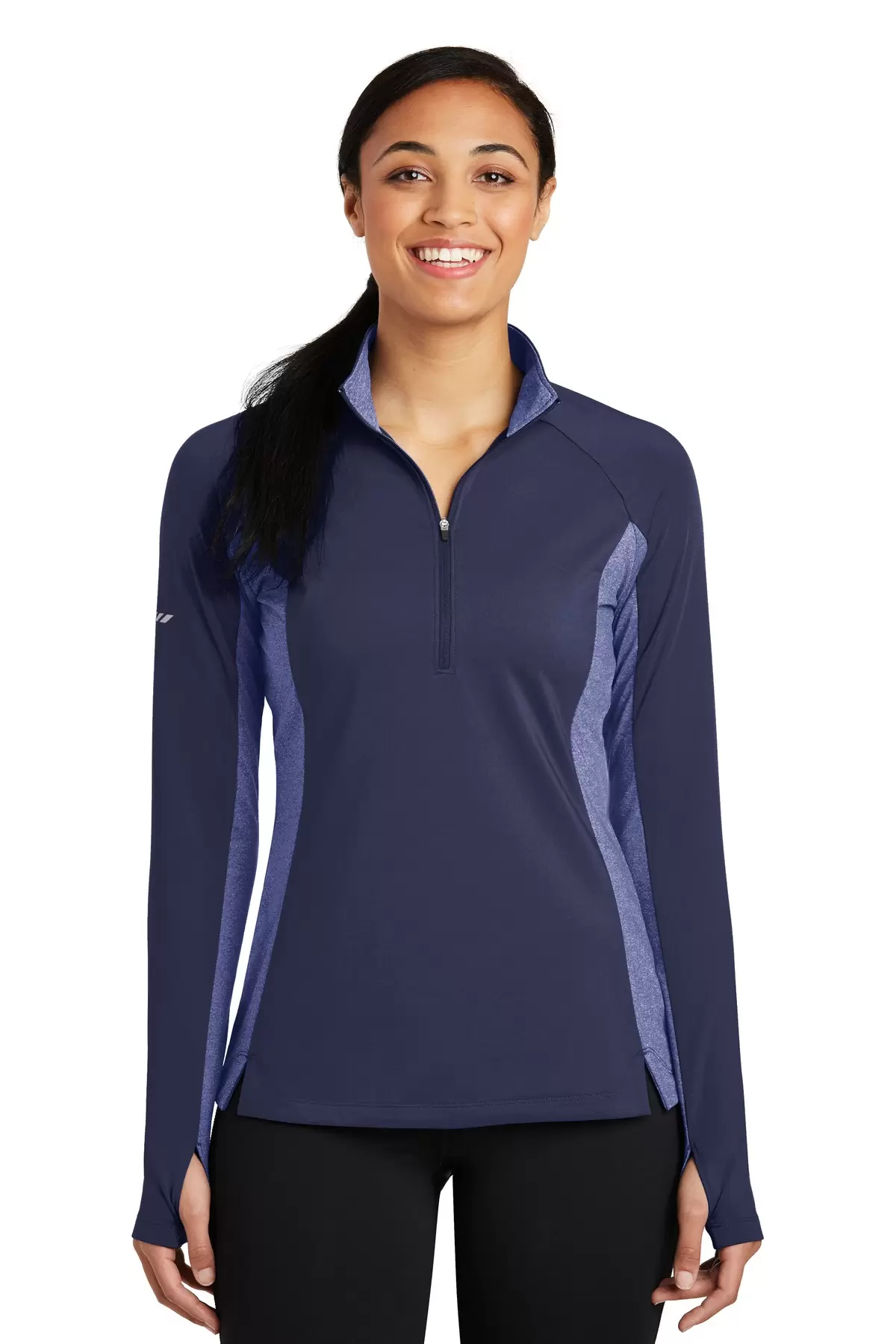 Sport Tek LST854 Sport-Tek Ladies Sport-Wick Stretch Contrast 1/2-Zip Pullover SKU: LST854