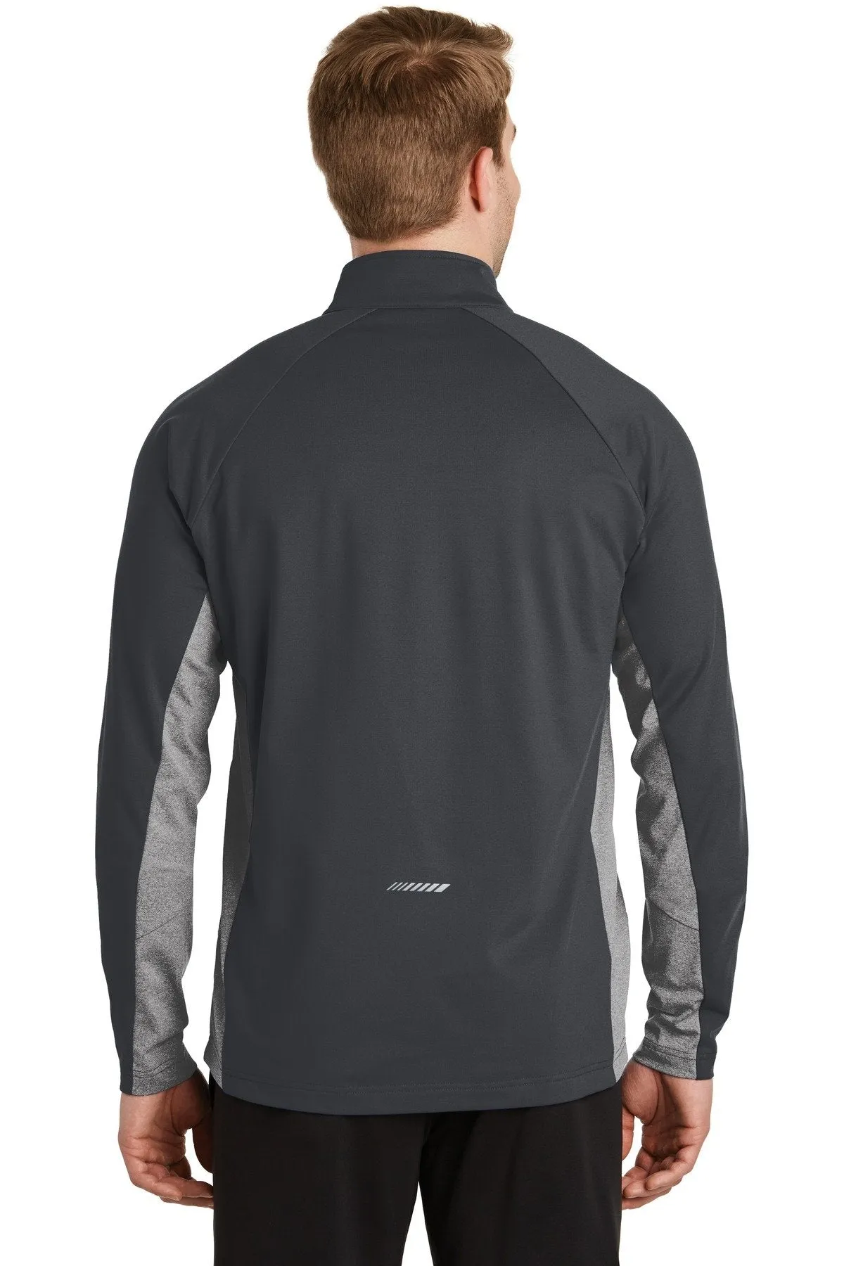 Sport-Tek Sport-Wick Stretch Contrast 1/2-Zip Pullover ST854 Charcoal Grey/ Charcoal Grey Heather