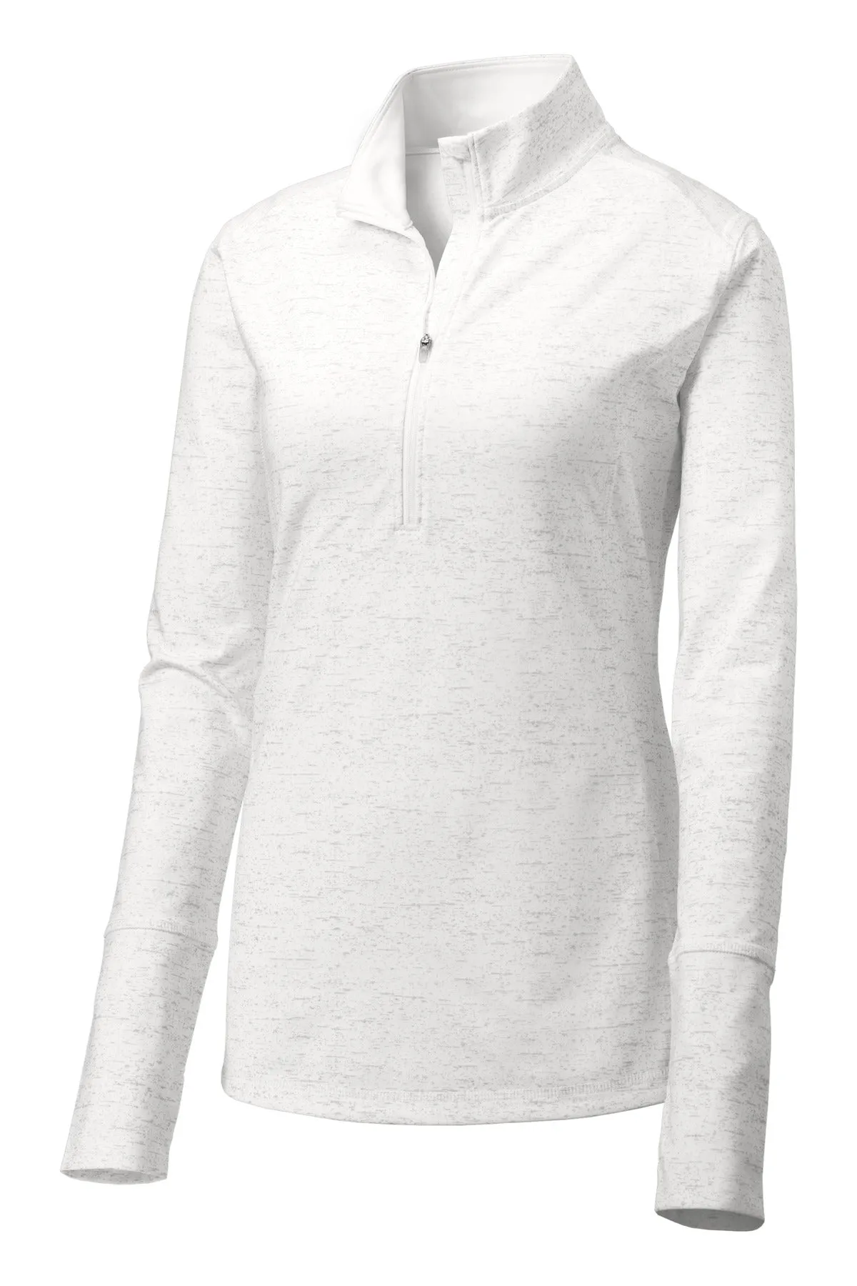 Sport-Tek Women's Sport-Wick Stretch Reflective Heather 1/2-Zip Pullover LST855