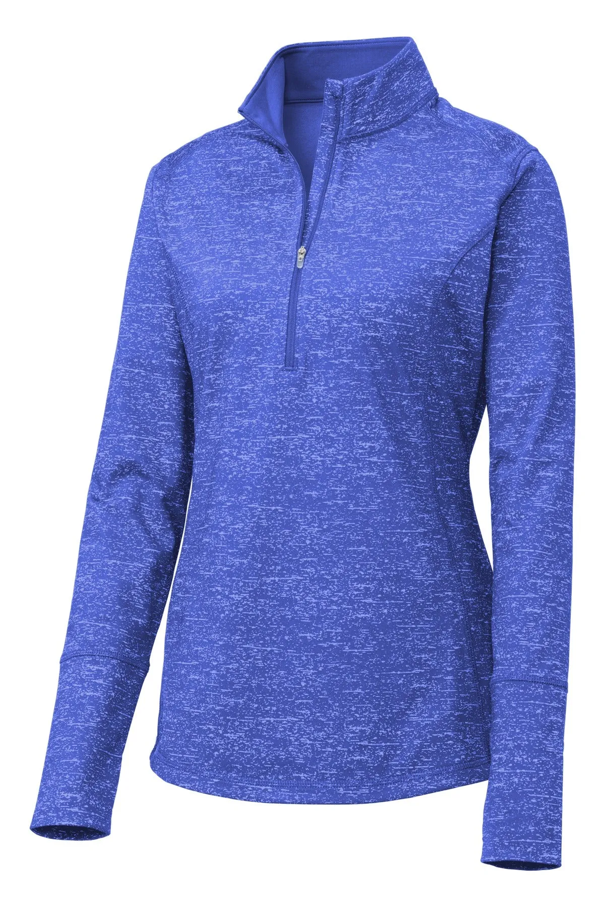 Sport-Tek Women's Sport-Wick Stretch Reflective Heather 1/2-Zip Pullover LST855