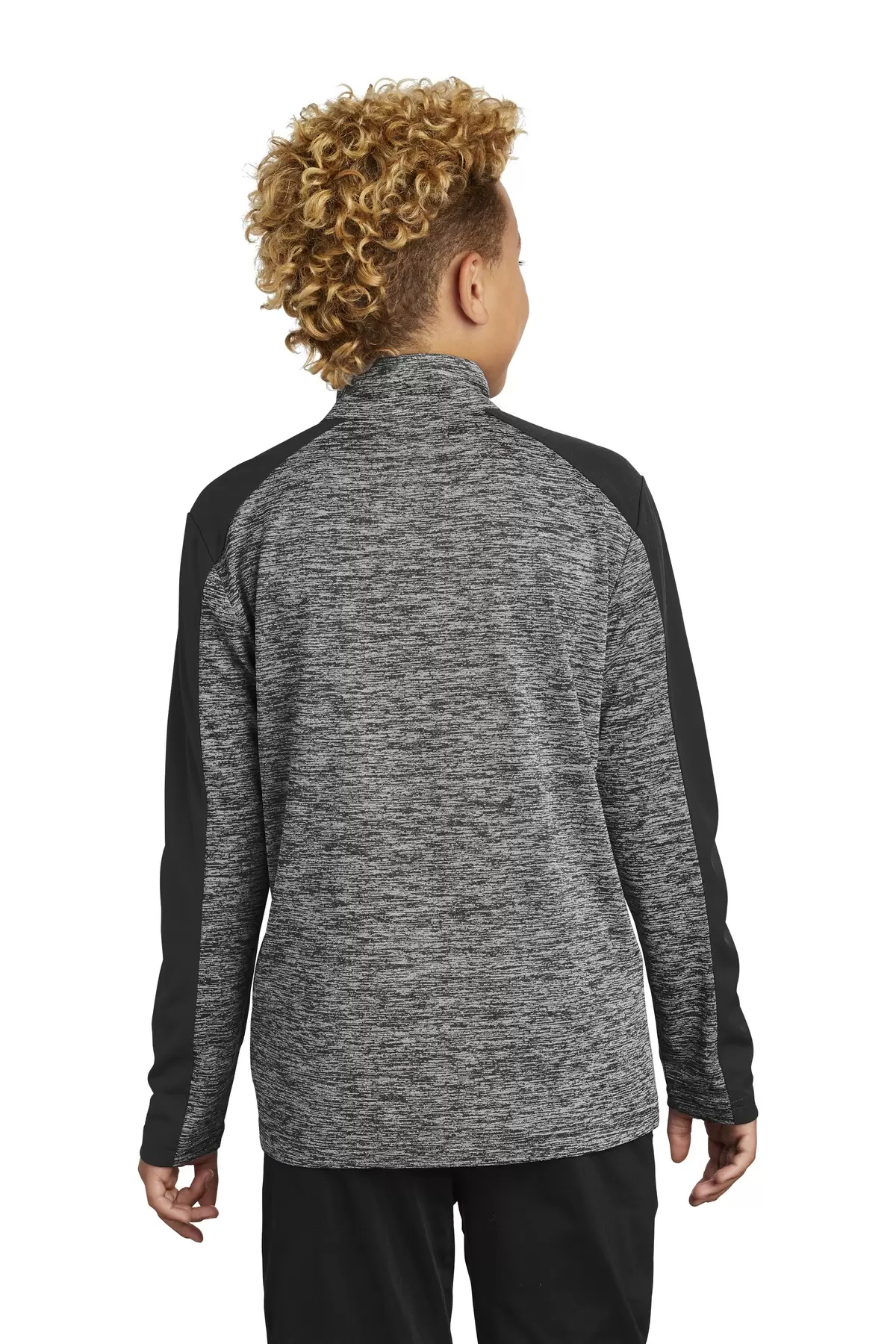 Sport Tek YST397 Sport-Tek  Youth PosiCharge  Electric Heather Colorblock 1/4-Zip Pullover SKU: YST397