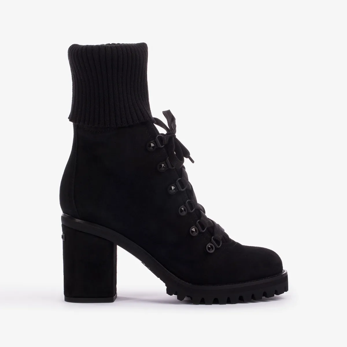 ST. MORITZ ANKLE BOOT 80 mm Black suede trekking boot