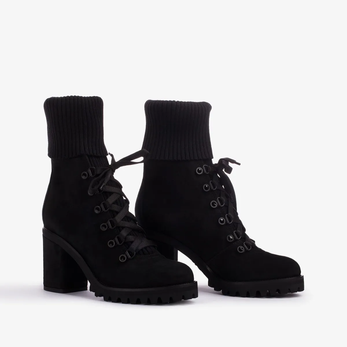 ST. MORITZ ANKLE BOOT 80 mm Black suede trekking boot