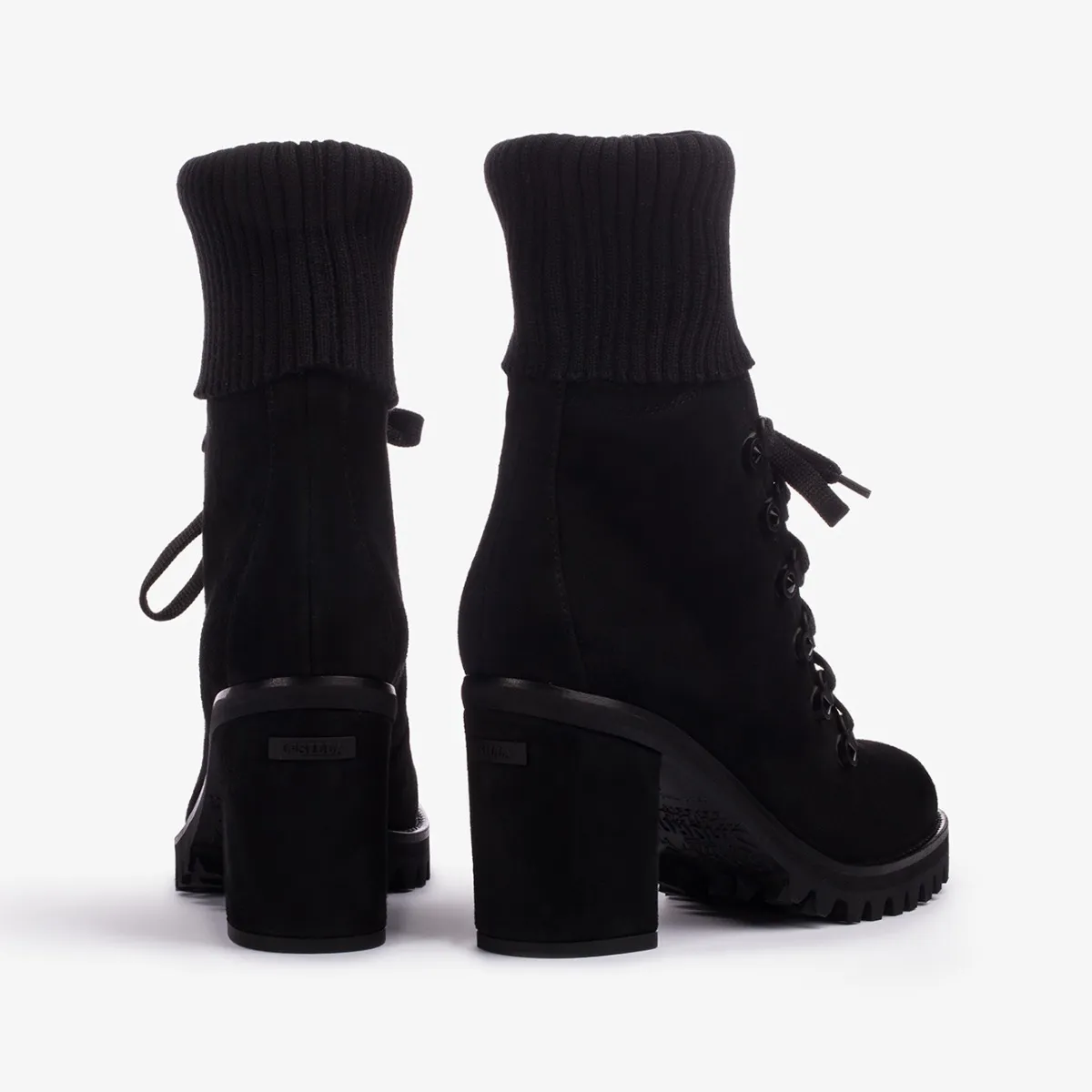 ST. MORITZ ANKLE BOOT 80 mm Black suede trekking boot