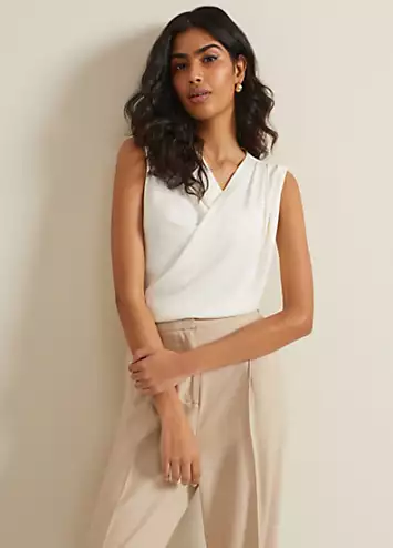 Sutton Sleeveless Drape Rib Top by Phase Eight | Look Again