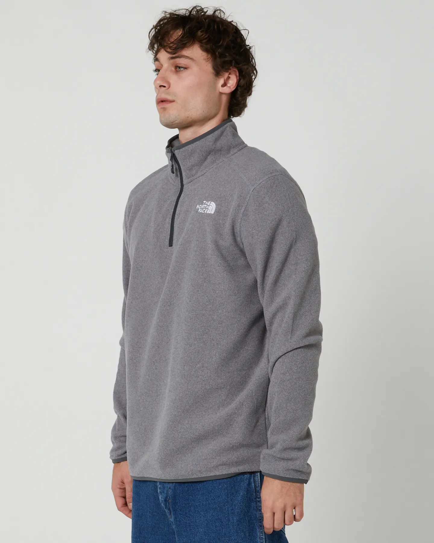 The North Face Men's 100 Glacier 1/4 Zip Fleece - Tnf Medium Grey Heather | SurfStitch