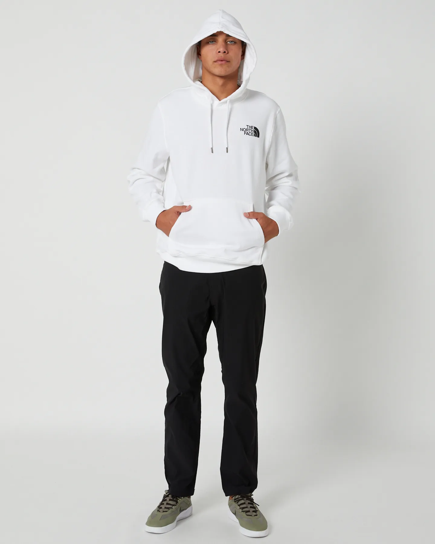 The North Face Mens Box Nse Pullover Hoodie - Tnf White / Tnf Black | SurfStitch