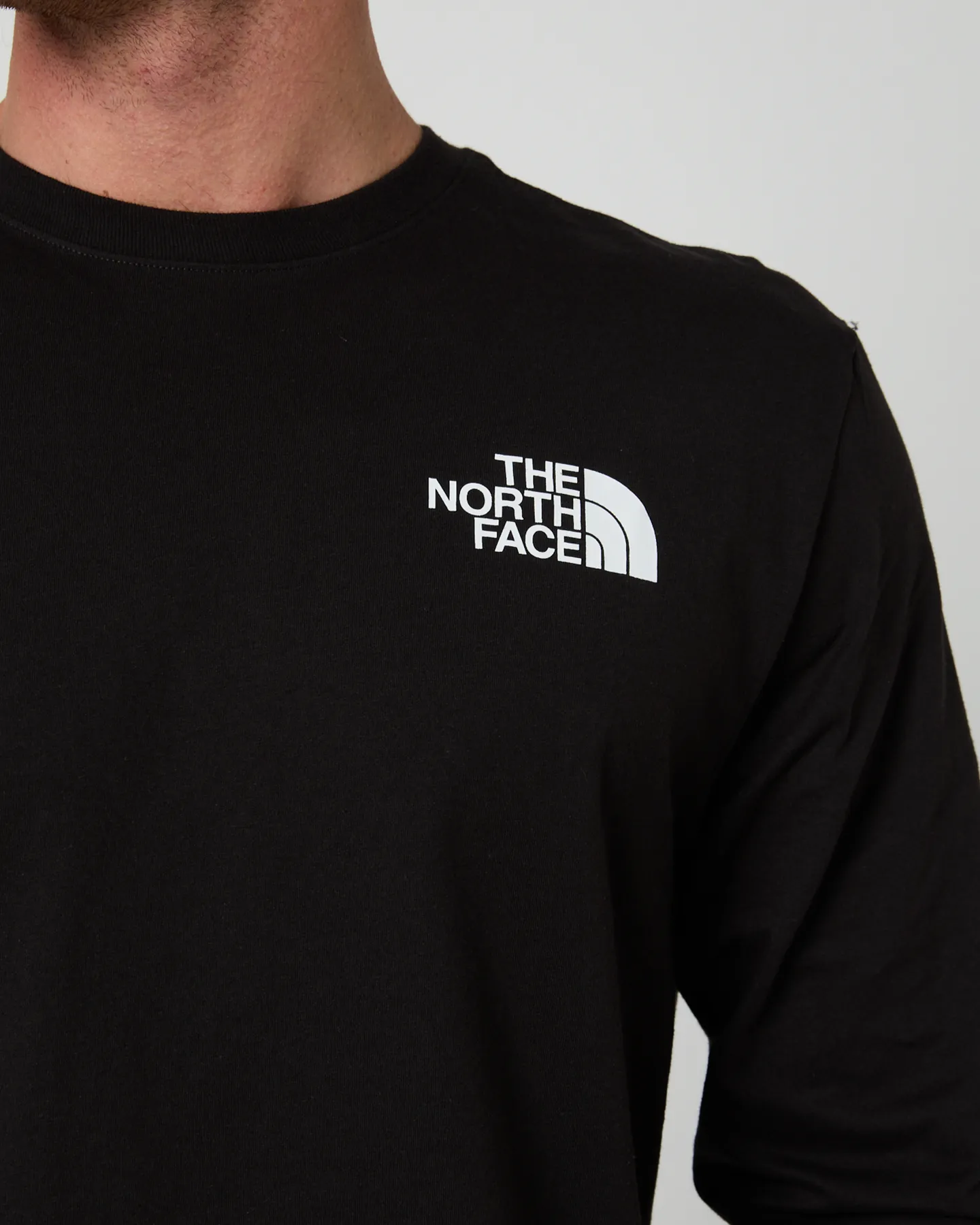 The North Face Mens Long-Sleeve Box Nse Tee - Tnf Black/Tnf White | SurfStitch