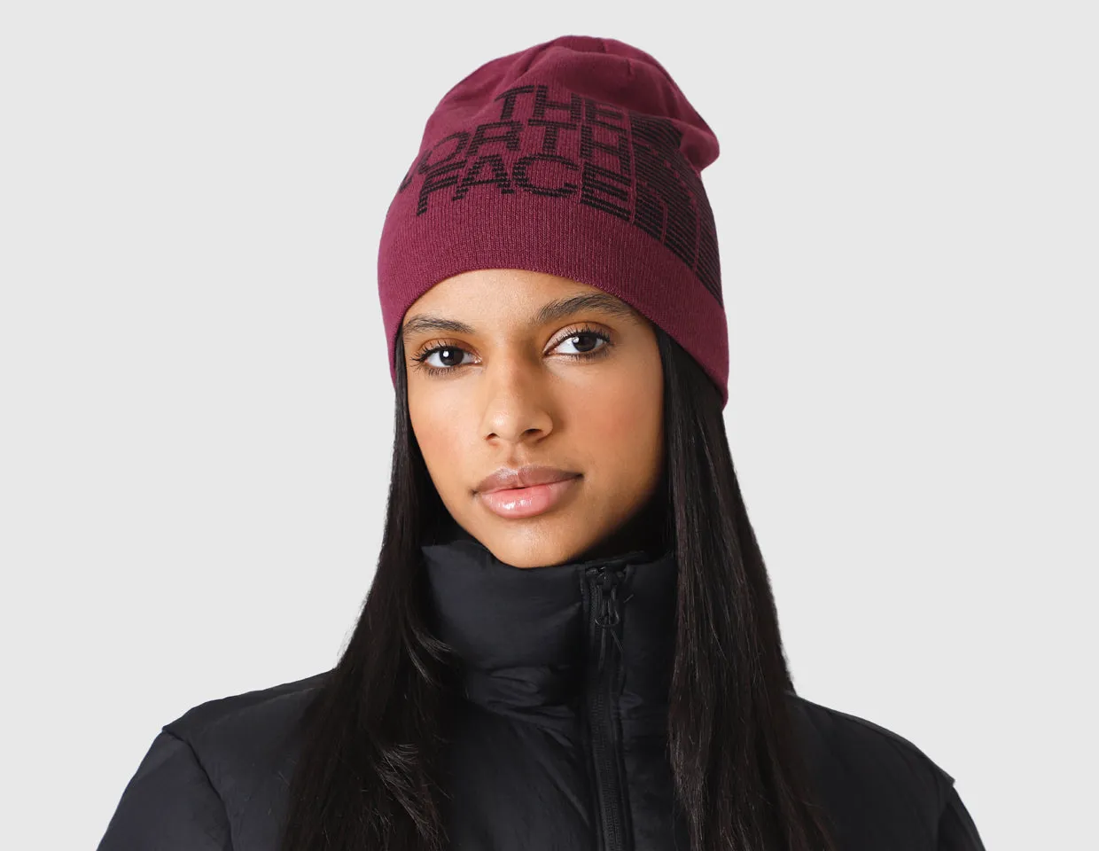 The North Face Reversible Highline Beanie Boysenberry Heather / TNF Black