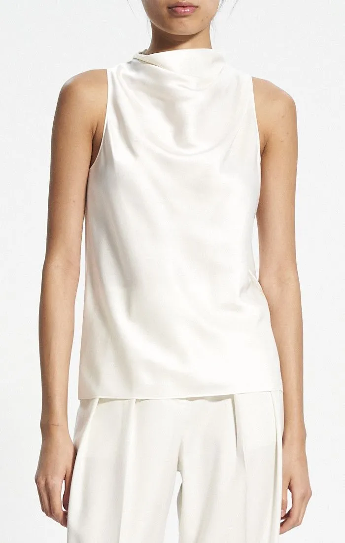 Theory Women's    Cowl Neck Sleeveless Top Ivory