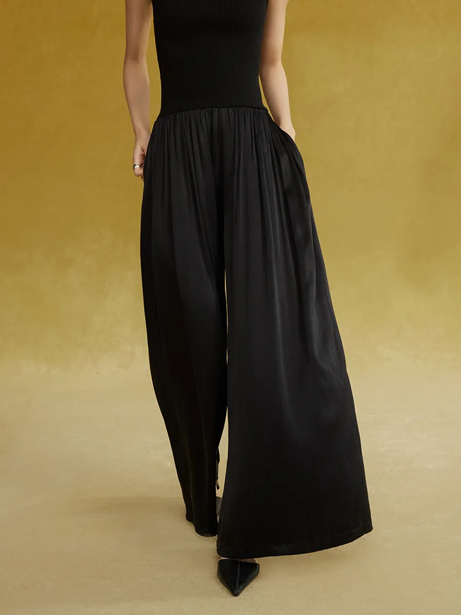 Tight Bare Top Wide Leg Pants