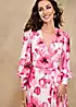 Together Pink Floral Print Jersey Wrap Maxi Dress