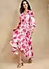 Together Pink Floral Print Jersey Wrap Maxi Dress