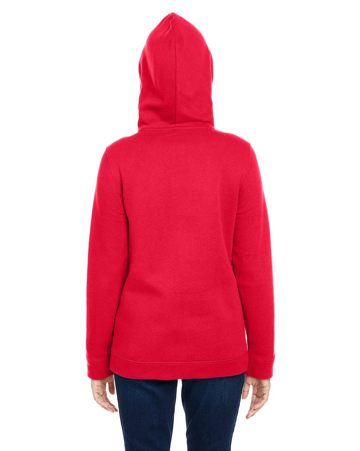 Under Armour Ladies Hustle Pullover Branded Hooded Sweatshirts, Red