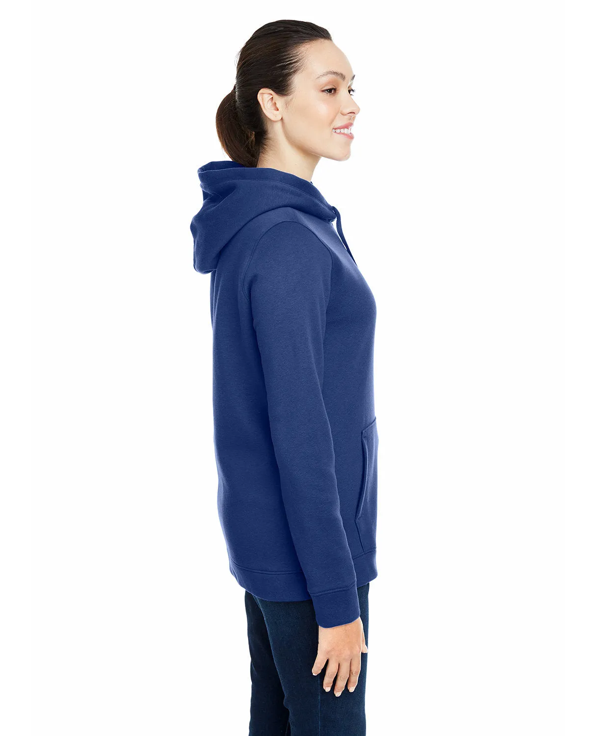 Under Armour Ladies Hustle Pullover Customized Hooded Sweatshirts, Medium Navy