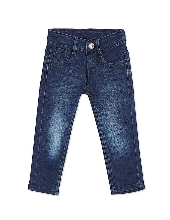 U.S. Polo Assn. Kids Boys Blue Mid Rise Skinny Fit Jeans