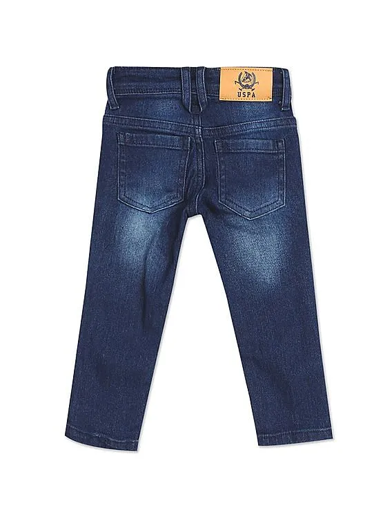 U.S. Polo Assn. Kids Boys Blue Mid Rise Skinny Fit Jeans